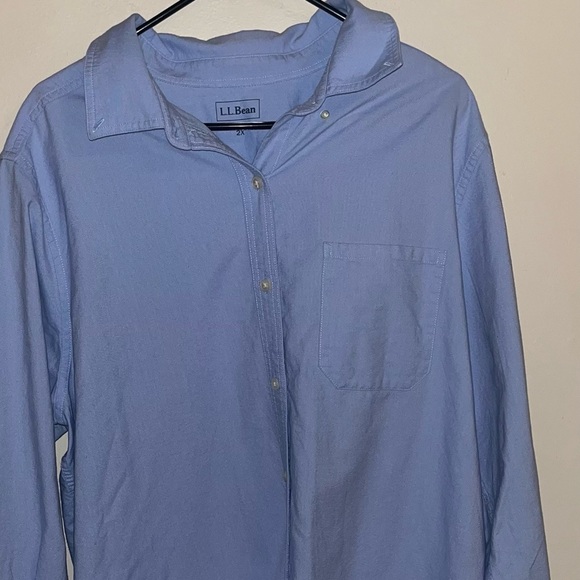 LL Bean Men’s Blue Button Up Shirt. Men’s 2x 100% Cotton. - Picture 12 of 15
